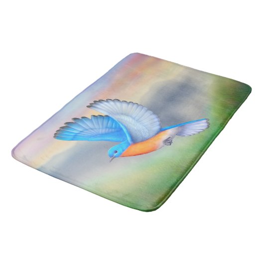 Blauwvogel van geluk Bath Mat (Gekanteld)