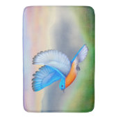 Blauwvogel van geluk Bath Mat (Voorkant Verticaal)