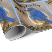 Blauwvogel van geluk Birthday Persoonlijke naam Cadeaupapier (Rol Hoek)