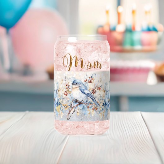 Blauwvogel van geluk blikvorm glas (Insitu (Baby Shower))
