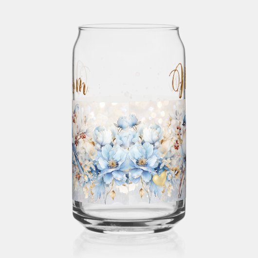 Blauwvogel van geluk blikvorm glas (Rechts)