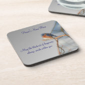 Blauwvogel van geluk Gepersonaliseerd Onderzetter (Linkerzijde)