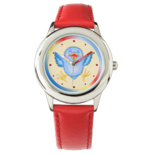 Blauwvogel van geluk horloge