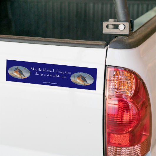 Blauwvogel van geluk Inspirerend Bumpersticker (Op Truck)