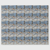 Blauwvogel van geluk Inspirerend  Cadeaupapier (Vlak)