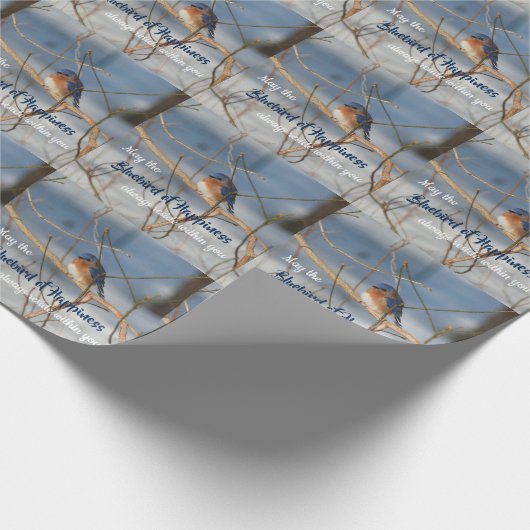 Blauwvogel van geluk Inspirerend Cadeaupapier (Hoek)