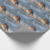 Blauwvogel van geluk Inspirerend Cadeaupapier (Hoek)