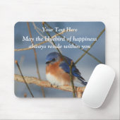Blauwvogel van geluk Inspirerend Mousepad Muismat (Met muis)