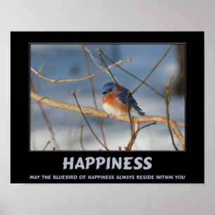 Blauwvogel van geluk Inspirerend Poster