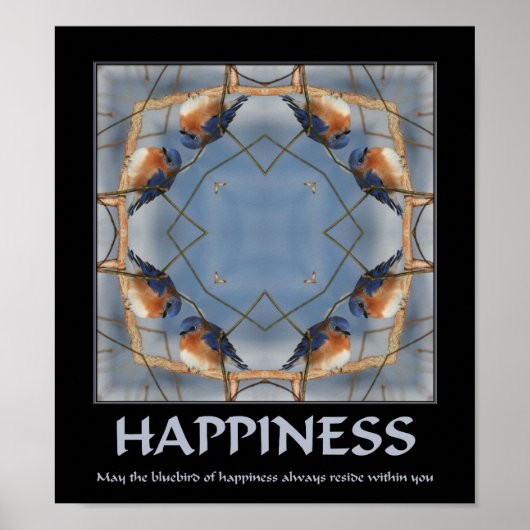 Blauwvogel van geluk Inspirerend Poster (Voorkant)