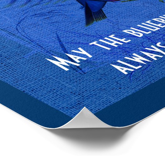 Blauwvogel van geluk Inspirerend prijsopgave Poster (Hoek)