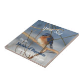 Blauwvogel van geluk Inspirerend Tegeltje (Zijkant)