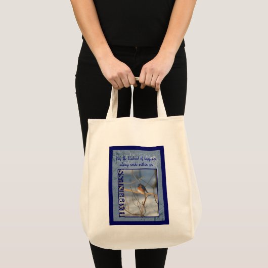 Blauwvogel van geluk Inspirerend Tote Bag (Voorkant (product))