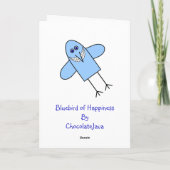 Blauwvogel van geluk kaart (Achterkant)