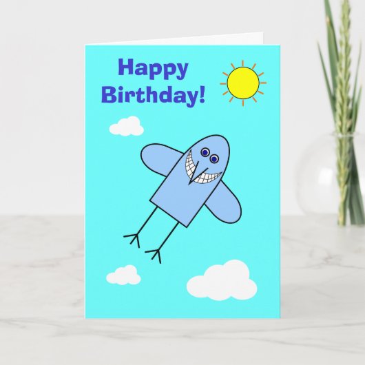 Blauwvogel van geluk kaart (Voorkant)