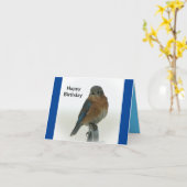 Blauwvogel van geluk kaart (Gele Bloem)