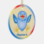 Blauwvogel van geluk keramisch ornament (Rechts)