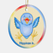 Blauwvogel van geluk keramisch ornament (Links)