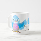 Blauwvogel van geluk koffiemok (Voorkant links)