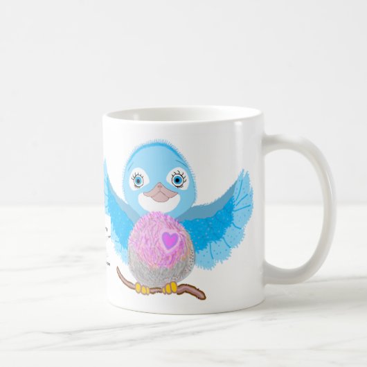 Blauwvogel van geluk koffiemok (Rechts)