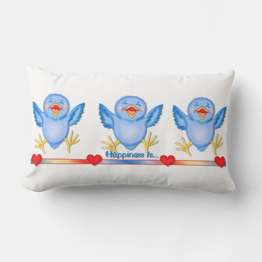 Blauwvogel van geluk kussen (Voorkant)