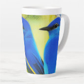 Blauwvogel van geluk Latte Mok (Rechterhoek)