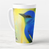 Blauwvogel van geluk Latte Mok (Linkerhoek)