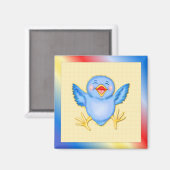 Blauwvogel van geluk magneet (Voorkant / Achterkant)