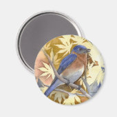 Blauwvogel van geluk Magnet (Voorkant / Achterkant)