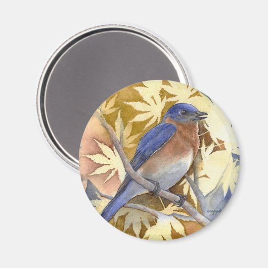 Blauwvogel van geluk Magnet (Voorkant / Achterkant)