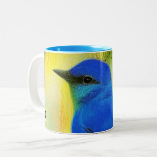 Blauwvogel van geluk Mok (Voorkant links)