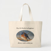 Blauwvogel van geluk Natuur Grote Tote Bag (Voorkant)