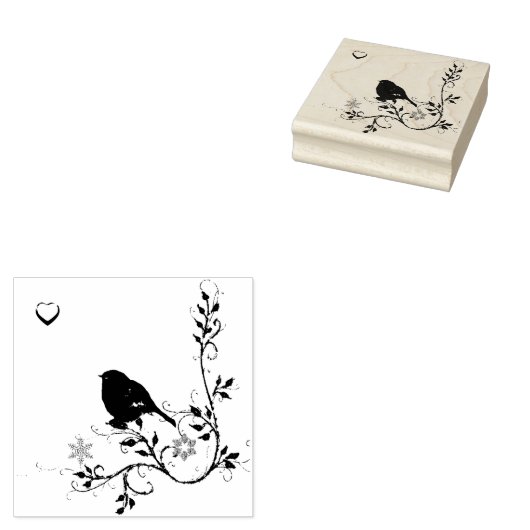Blauwvogel van geluk rubberstempel (Gestempeld)