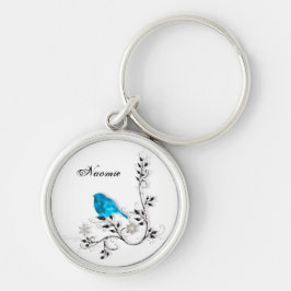 Blauwvogel van geluk sleutelhanger