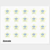 Blauwvogel van geluk ster sticker (Vel)