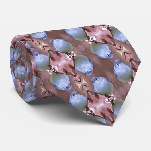 Blauwvogel van geluk Stropdas - Blauwgrijze natcat (Opgerold)