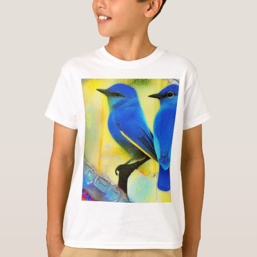 Blauwvogel van geluk T-Shirt (Voorkant)