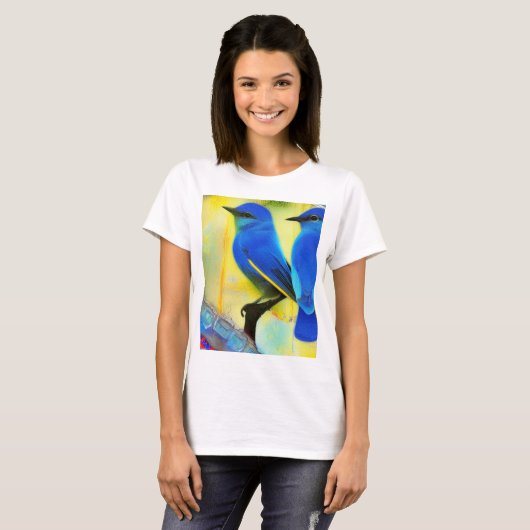 Blauwvogel van geluk T-Shirt (Voorkant volledig)