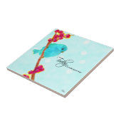 Blauwvogel van geluk - Vandaag is een heel goede d Tegeltje (Zijkant)