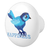 Blauwvogel van gelukkige volkskunst keramische knop (Rechts)