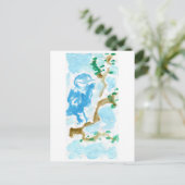 Blauwvogel van het briefkaart van geluk (Staand voorkant)