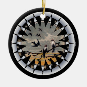 Blauwvogel van keramische geleidehanger keramisch ornament