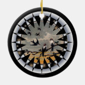 Blauwvogel van keramische geleidehanger keramisch ornament (Achterkant)