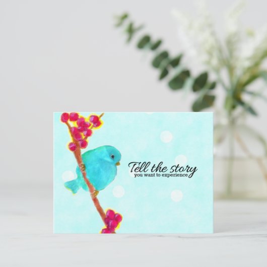 Blauwvogel - Vertel het verhaal dat je wilt ervare Briefkaart (Staand voorkant)