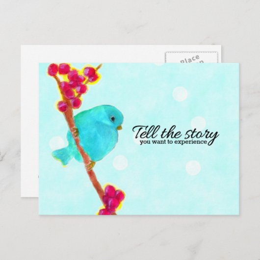 Blauwvogel - Vertel het verhaal dat je wilt ervare Briefkaart (Voorkant / Achterkant)