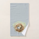 Blauwvogel Vogelhuis Nest Veer Blauw en Groen Bad Handdoek (Handdoek)
