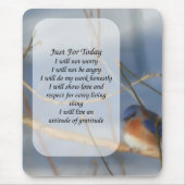 Blauwvogel voor vandaag Inspirerend Muismat (Voorkant)