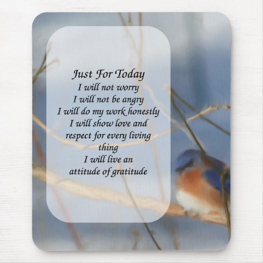 Blauwvogel voor vandaag Inspirerend Muismat (Voorkant)