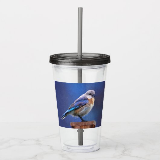 Blauwvogel (Vrouw) Schilderen - Oorspronkelijke vo Acryl Drinkbeker (Voorkant)