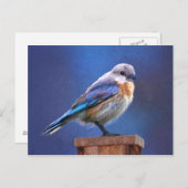 Blauwvogel (Vrouw) Schilderen - Oorspronkelijke vo Briefkaart (Voorkant / Achterkant)